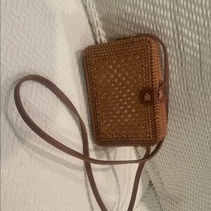 Brown Woven Crossbody Bag
